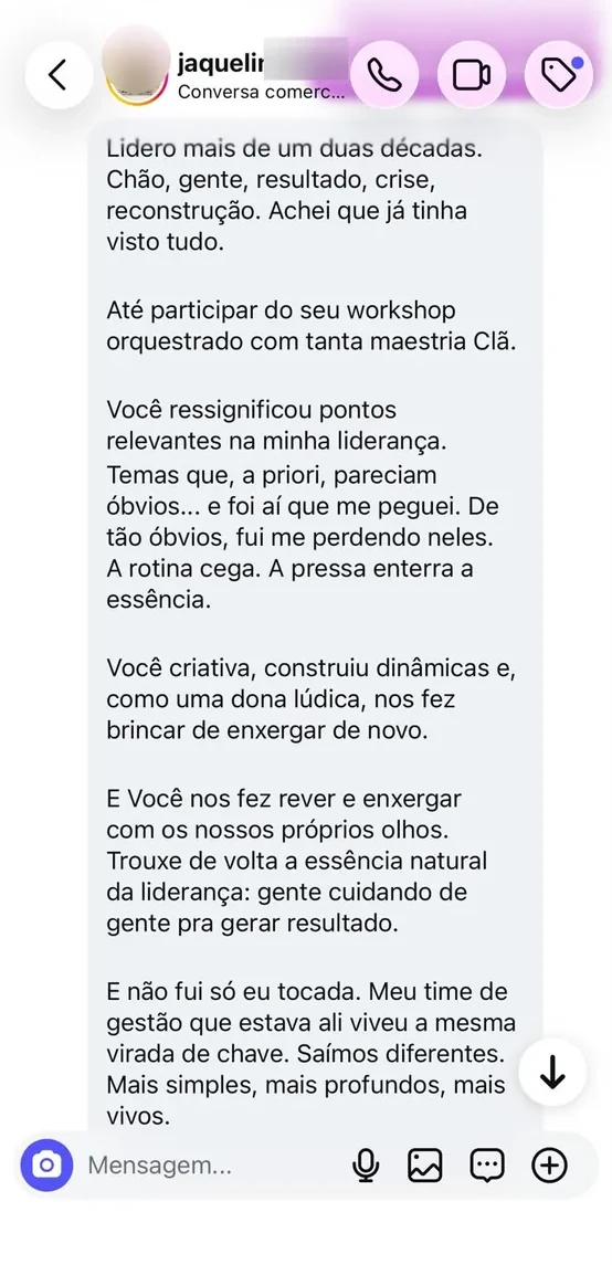Depoimento sobre a liderança da Clarice